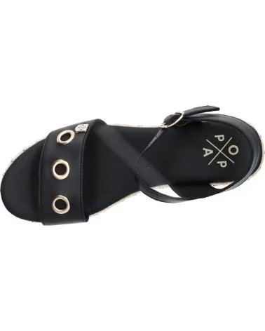 SANDALI CON ZEPPA POPA ARAMBOL CON BORCHIE E CINTURINO NEGRO NAPA CB48801 002