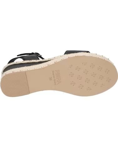 SANDALI CON ZEPPA POPA ARAMBOL CON BORCHIE E CINTURINO NEGRO NAPA CB48801 002