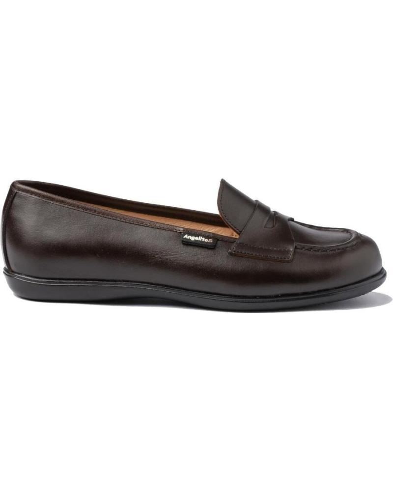 Zapatos de Niña ANGELITOS ESCOLAR PIEL 467 CHOCOLATE