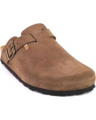 AUTENTI ZUECOS MULES 355 DE MUJER EN ANTE SERRAJE MARRÓN REF: 1172753 MARRON