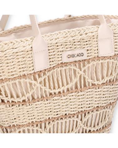 CHIKA10 BOLSO CAPAZO RAFIA 01 BEIGE REF: 1172955/1172883 BEIG-BEIGE