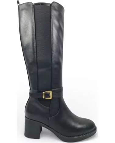 BOTAS DE TACÓN ALTO TIMBOS CON HEBILLA NEGRO