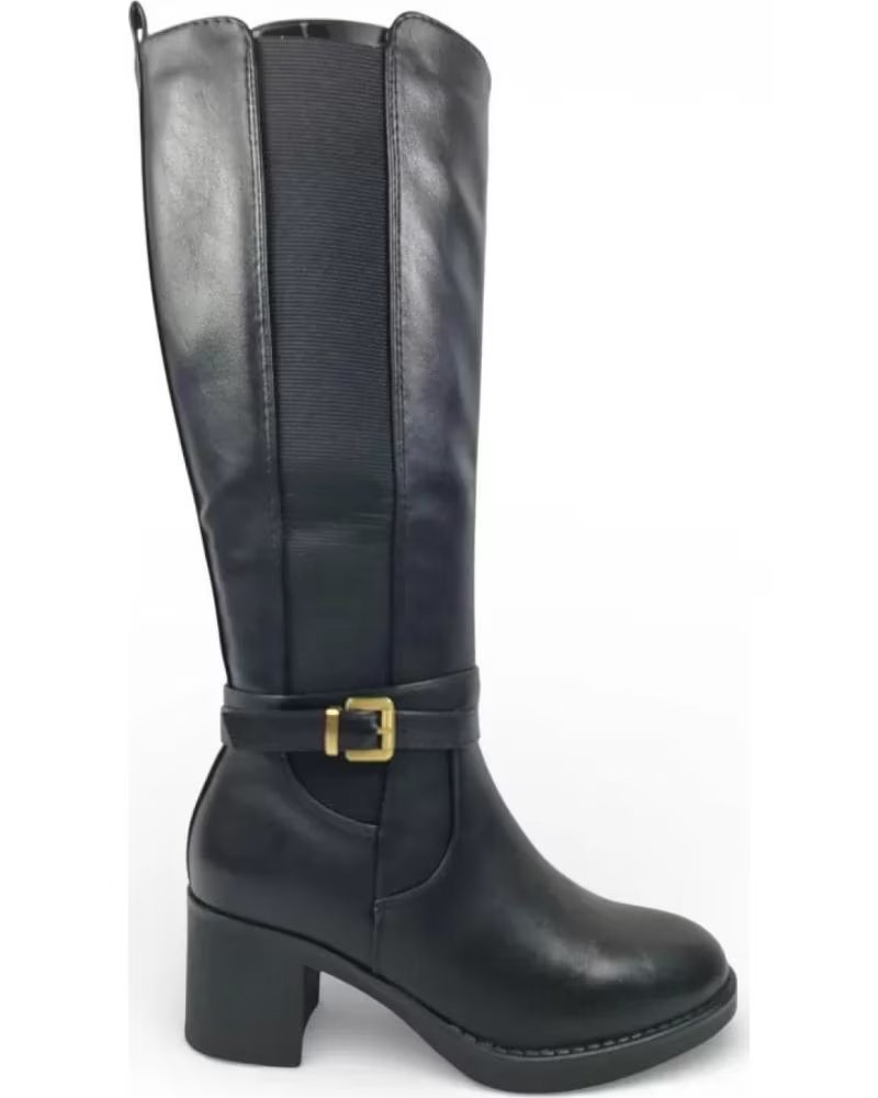 BOTAS DE TACÓN ALTO TIMBOS CON HEBILLA NEGRO