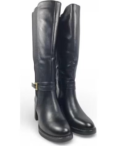 BOTAS DE TACÓN ALTO TIMBOS CON HEBILLA NEGRO