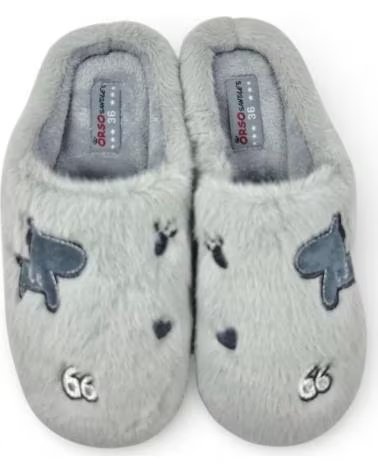 CHINELOS DE CASA TIMBOS PARA MULHER MODELO 132394 CINZENTO GRIS