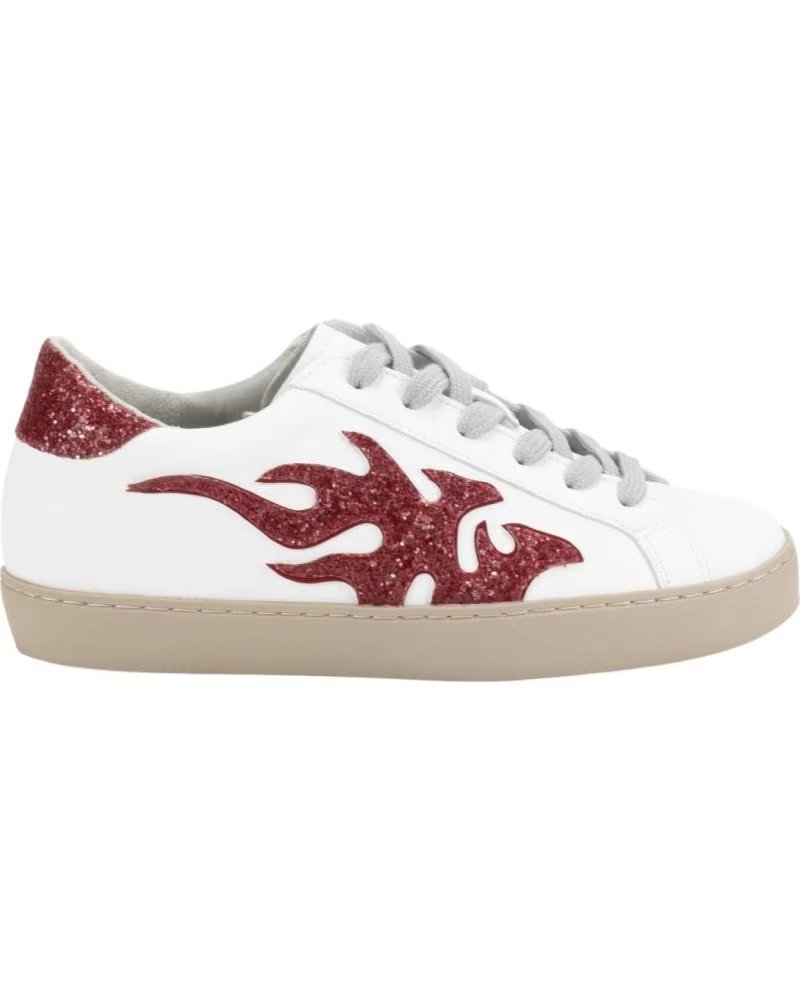 Início-KESLEM-TÊNIS CASUAL FEMININO KESLEM H9065 COM DETALHES VERMELHOS-BLANCO