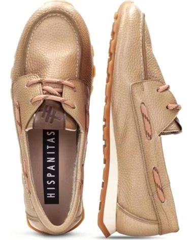 HISPANITAS MOCASIN PIEL PARA MUJER HV264603 COLOR MARRON BEIG
