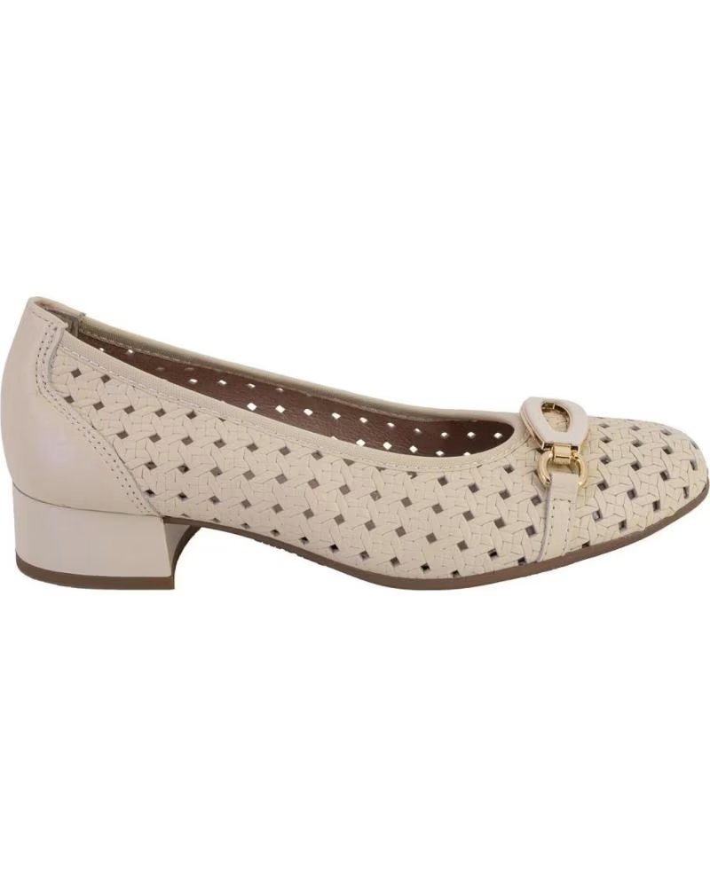 PITILLOS SAPATO DE MULHER 11123 EM PELE COR CREME CREMA
