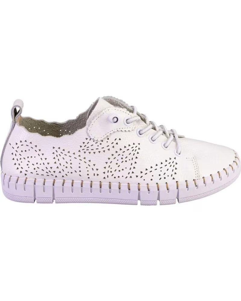 THE HAPPY MONK CRETA027PIEL ZAPATILLAS CASUAL DE MUJER BLANC BLANCO