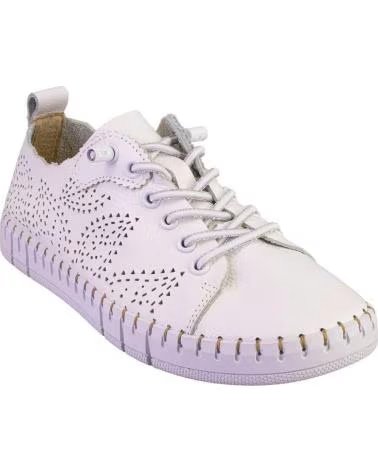 THE HAPPY MONK CRETA027PIEL ZAPATILLAS CASUAL DE MUJER BLANC BLANCO