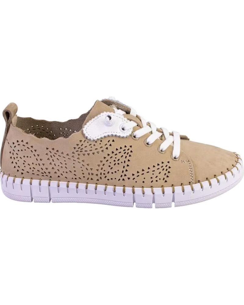 THE HAPPY MONK CRETA027NOBUK ZAPATILLAS CASUAL DE MUJER TAUP TAUPE
