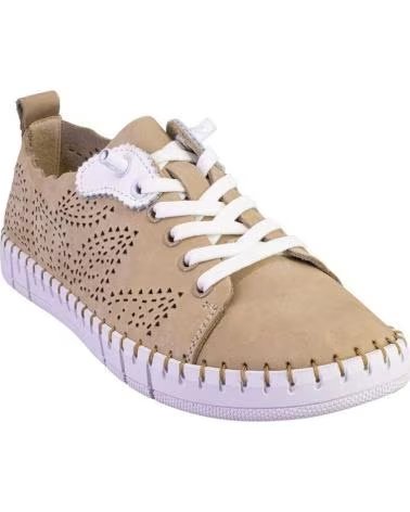 THE HAPPY MONK CRETA027NOBUK ZAPATILLAS CASUAL DE MUJER TAUP TAUPE