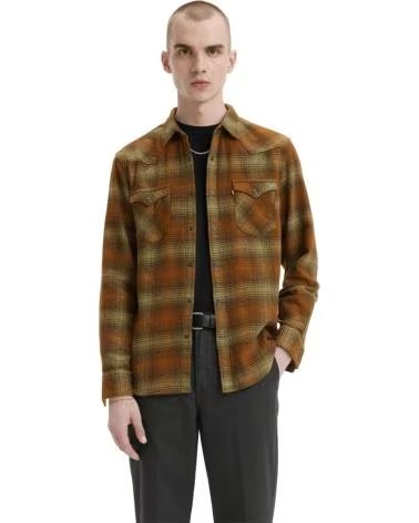 LEVIS LEVI’S BARSTOW WESTERN SHIRT STANLEY PLAID MARRóN