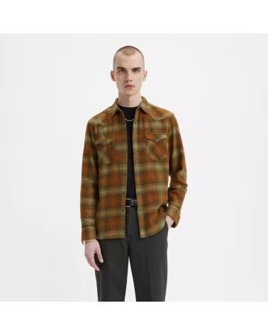 LEVIS LEVI’S BARSTOW WESTERN SHIRT STANLEY PLAID MARRóN