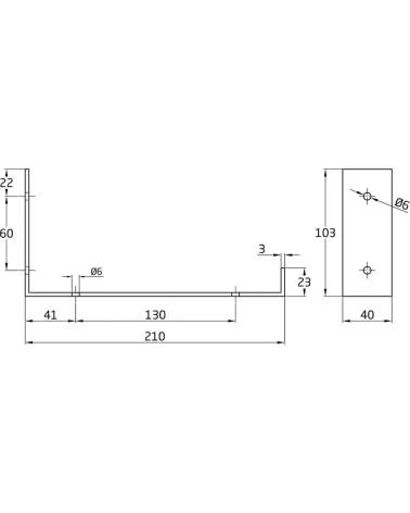 AMIG SHELF SUPPORT REF 1174194, L-DESIGN, BLACK FINISH MULTICOLOR