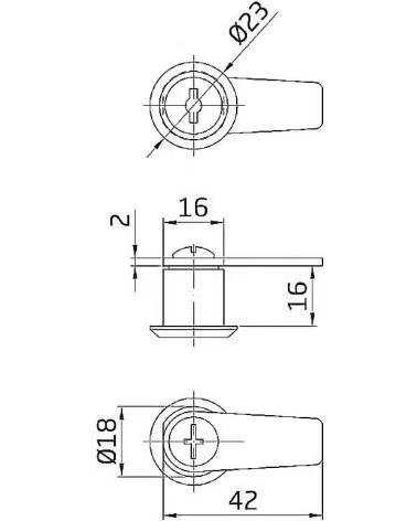 AMIG FURNITURE LOCK REF 1174199 WITH 2 KEYS MULTICOLOR