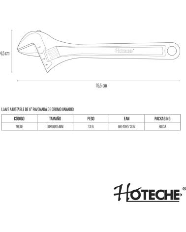 HOTECHE LLAVE INGLESA AJUSTABLE REF 1174231 MULTICOLOR