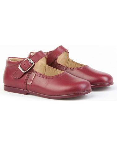 Zapatos de Niña ANGELITOS ZAPATO MERCEDITAS PIEL 500 BURDEOS