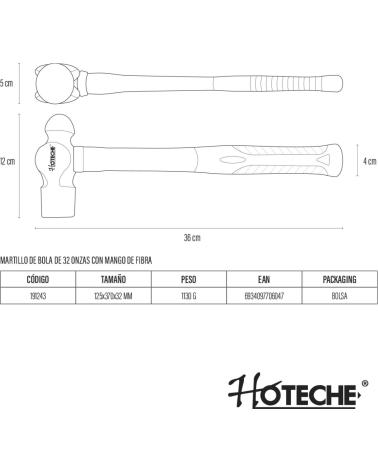 HOTECHE MARTILLO 1148166 HERRAMIENTA MANUAL BRICOLAJE MULTICOLOR