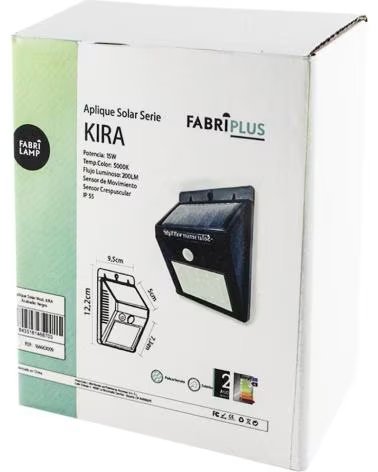 FABRILAMP APPLIQUE SOLARE PER ESTERNI CON SENSORE 1148215 MULTICOLOR