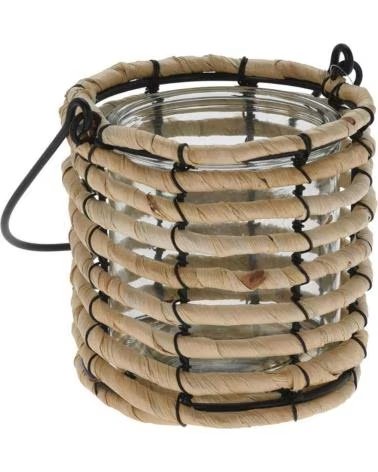 PROGARDEN PORTA-VELAS DECORATIVO DE MADEIRA E VIDRO COM ALÇA REF 1174382 MULTICOLOR