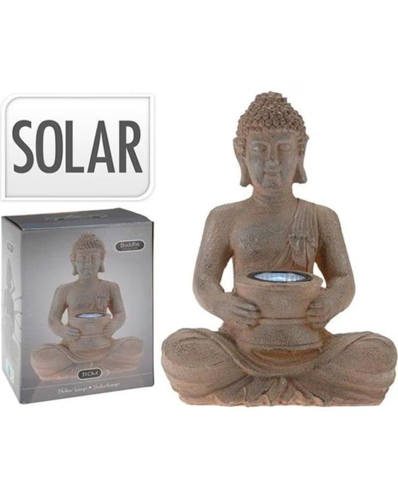 PROGARDEN DEKORATIVE SOLAR-BUDDHA-FIGUR REF 1174393 MULTICOLOR
