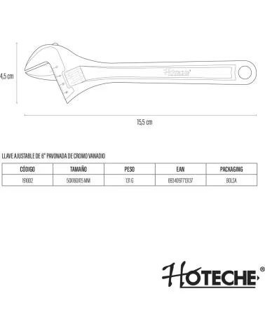 HOTECHE CHAVE INGLESA AJUSTÁVEL 1148516 1149201 VERDE