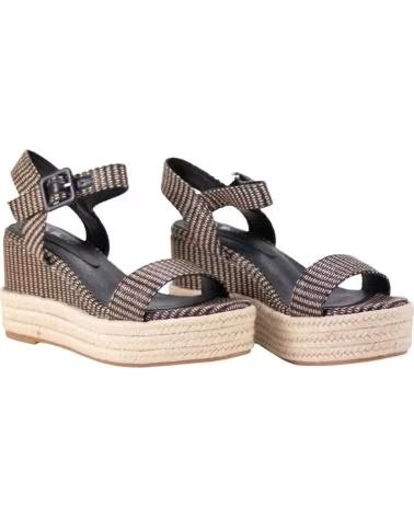 KESLEM F280-20 JUTE PLATFORM SANDALS NEGRO