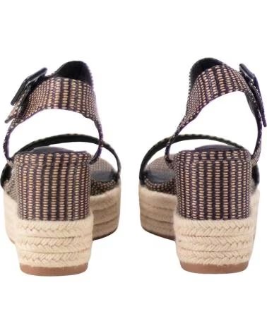KESLEM F280-20 JUTE PLATFORM SANDALS NEGRO