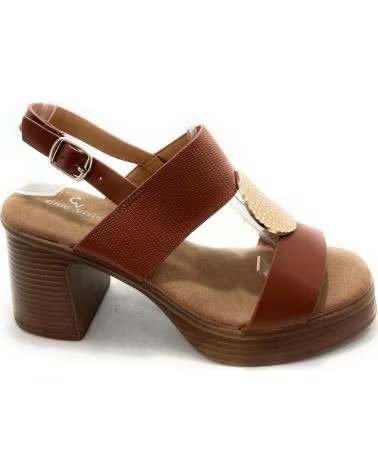 CHIC VISION SANDALIAS TACON HEBILLA VESTIR CHAPA MARRóN