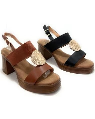 CHIC VISION SANDALIAS TACON HEBILLA VESTIR CHAPA MARRóN