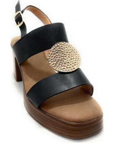 CHIC VISION SANDALIAS TACON HEBILLA VESTIR CHAPA NEGRO