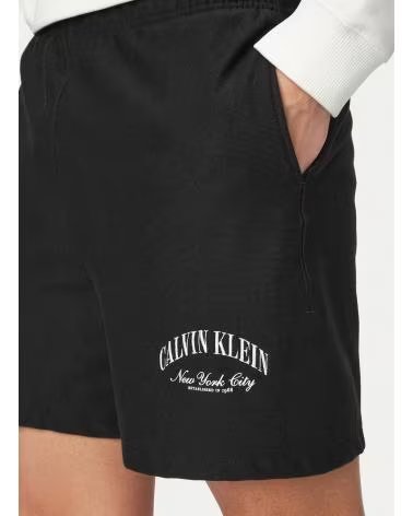 CALVIN KLEIN SHORTS PREMIUM TERRY COLLEGIATE NERO 1176642 NEGRO