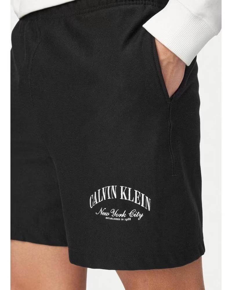 CALVIN KLEIN SHORTS PREMIUM TERRY COLLEGIATE NERO 1176642 NEGRO