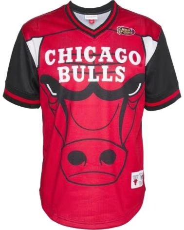 CAMISETA MITCHELL & NESS CHICAGO BULLS JUMBOTRON 3.0 MESH GOLA V VERMELHA