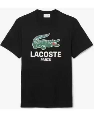 CAMISETA LACOSTE PARIS BIG CHEST CROCO CREWNECK TH5634-00 NEGRA