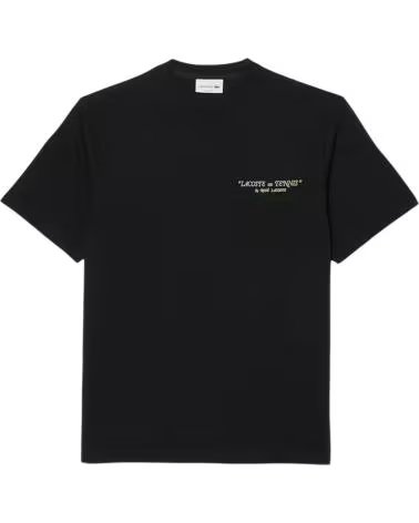 CAMISETA LACOSTE ALGODÓN GRÁFICO TENIS TH1425-031 NEGRA