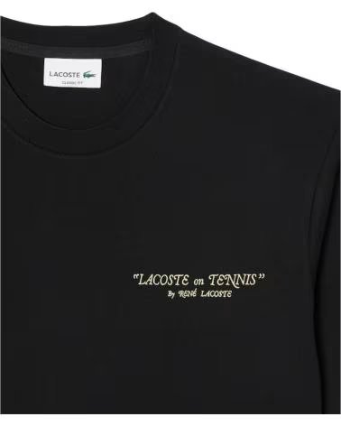 CAMISETA LACOSTE ALGODÓN GRÁFICO TENIS TH1425-031 NEGRA