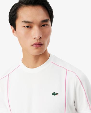 LACOSTE CAMISETA SPORT ULTRA DRY RIBETED CONTRAST REF 1176816 BLANCO