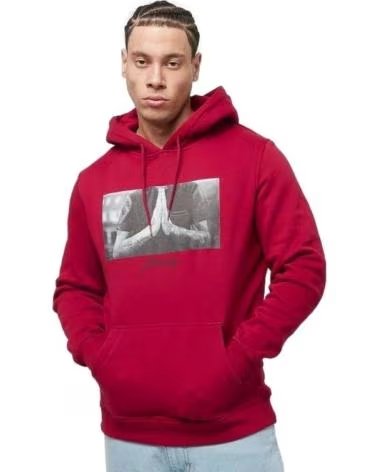 MISTER TEE SUDADERA GRANATE PRAY HOODIE ROJO