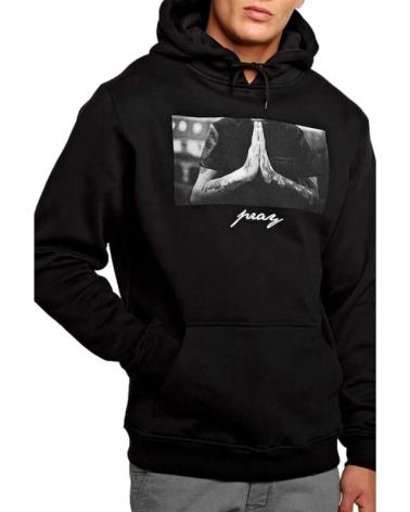 MISTER TEE SUDADERA NEGRA PRAY HOODIE NEGRO