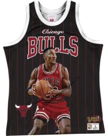 MITCHELL NESS CAMISETA DE BALONCESTO SCOTTIE PIPPEN CHICAGO BULLS EN ROJO NEGRO