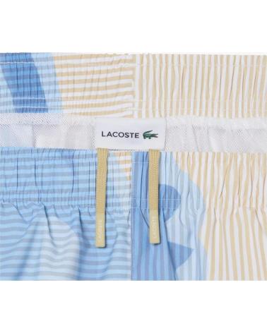 LACOSTE BANADOR STRIPPED CROCO SWIMSHORT BEIGE