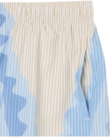 LACOSTE BANADOR STRIPPED CROCO SWIMSHORT BEIGE