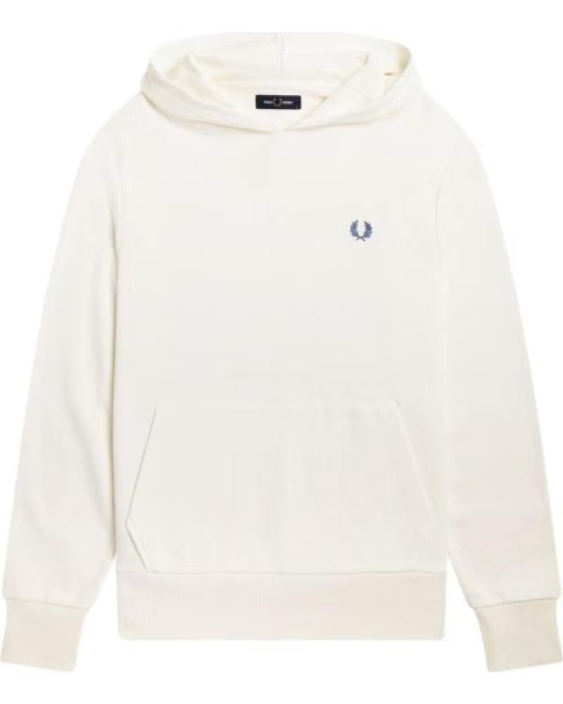 FRED PERRY SUDADERA CON CAPUCHA LAUREL WREATH HOODED SWEATSHIRT EN BLAN BLANCO