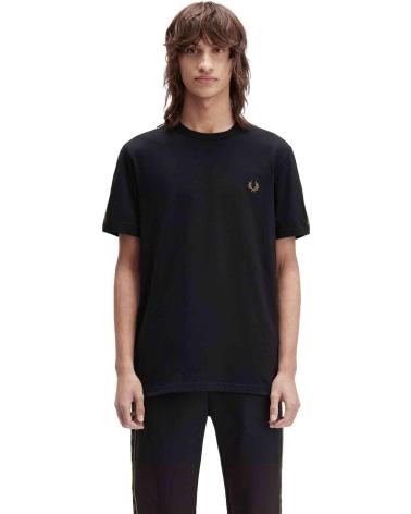 FRED PERRY CAMISETA NEGRA CONTRAST TAPE RINGER TEE NEGRO