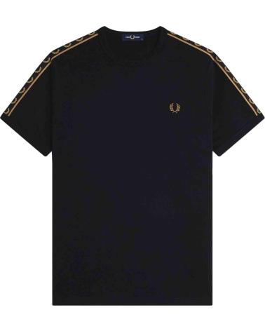 FRED PERRY CAMISETA NEGRA CONTRAST TAPE RINGER TEE NEGRO
