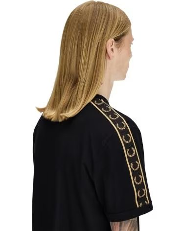 FRED PERRY CAMISETA CONTRAST TAPE RINGER NEGRO REF 1177087