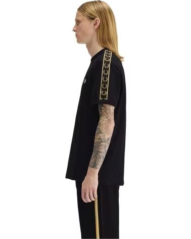 FRED PERRY CAMISETA CONTRAST TAPE RINGER NEGRO REF 1177087