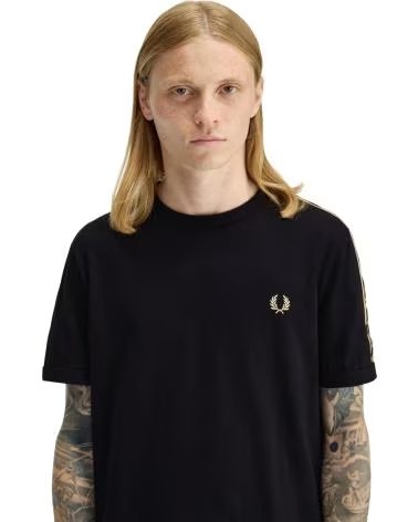 FRED PERRY CAMISETA CONTRAST TAPE RINGER NEGRO REF 1177087
